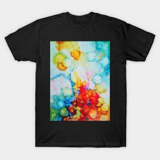 Emergence Alcohol Ink Abstract Art by Molly Harrison T-Shirt